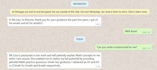 Testimonial from Etienne